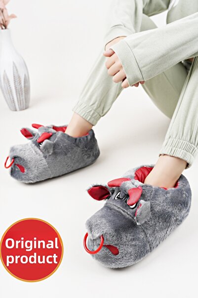 Devida Μαλακή σόλα Cute Animal Slippers Γκρι