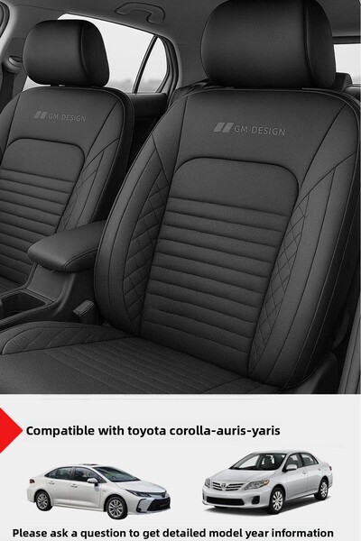 GM-DESIGN غطاء مقعد سيارة من الجلد من سلسلة اسطنبول (متوافق مع تويوتا كورولا-أوريس-ياريس)