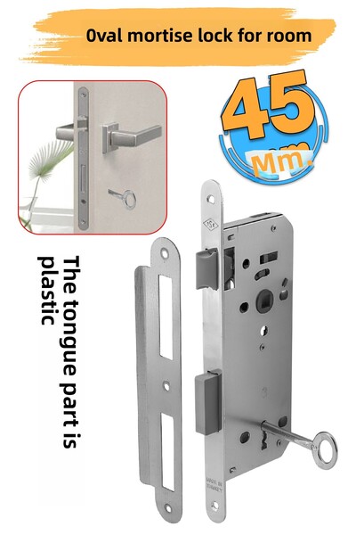 Badem10 Room Door with Key Pvc Door Wooden Door Wc Bathroom Mortise Lock Body Lock Without Cylinder Without Barrel 45 mm