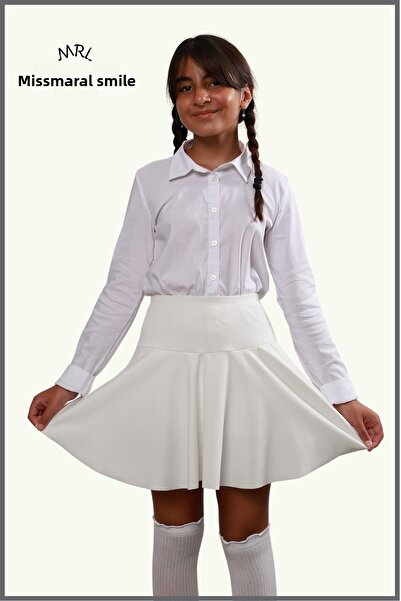 missmaral Fusta de școală pentru fete - Talie înaltă cu pantaloni scurți |   Învățare și joacă |   Fusta pentru evenimentul 23 aprilie