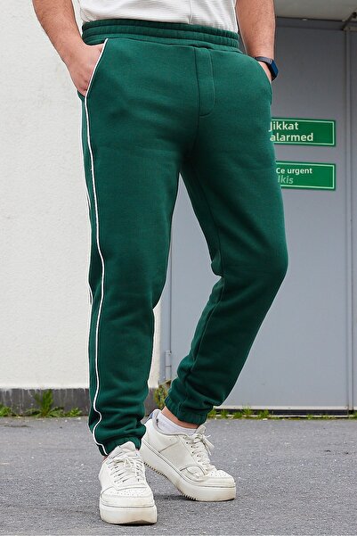 Trendyol Collection Emerald Green Thick Piping Sweatpants - κανονικής κοπής TMNAW25EA00001