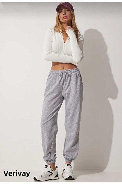 Verivay (ΣΕΤ 2) Σετ Jogger Sweatpants Λαστιχένιο πόδι Ψηλόμεσο Φούτερ