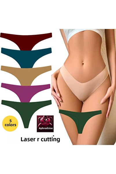 Afrodizyac 5-Piece Laser Cut Seamless Non-Marking Extra Flexible and Extra Soft Ghost Thong
