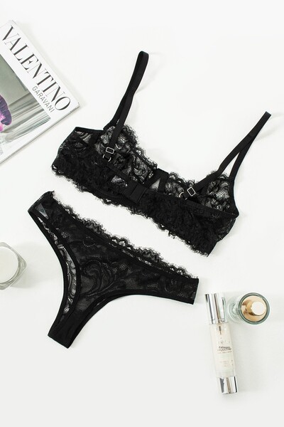 La Linaa Σουτιέν καλσόν Anna Black Lace Underwire Capless