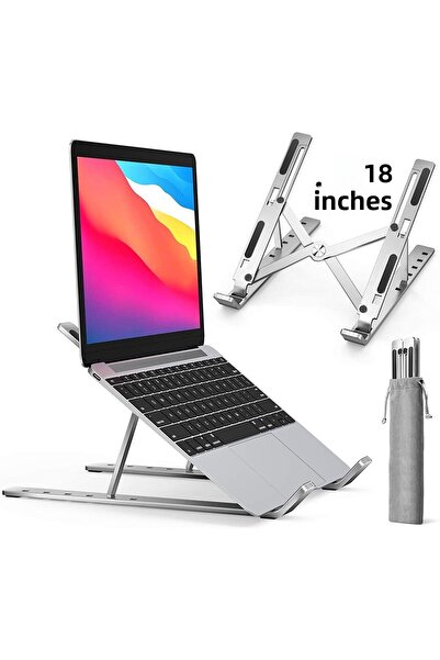 Fibaks حامل حامل للكمبيوتر المحمول قابل للتعديل من الألومنيوم متوافق مع ماك بوك والكمبيوتر المحمول