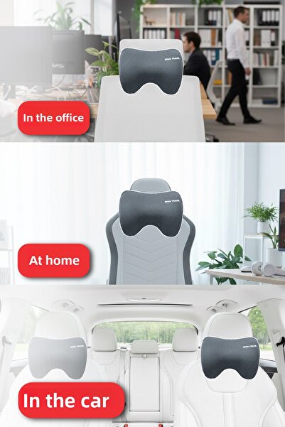 Viscofoam Grey Car Orthodox Neck Pillow Auto Visco Neck Pillow