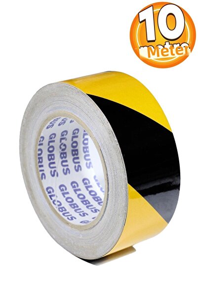 Badem10 شريط تحذيري بشريط لاصق عاكس بطول 10 متر - ملحقات خارجية للمركبة والسي...
