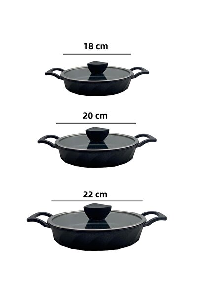 Amboss Vento 6 Piece Fireproof Non-Stick Titanium Coated Pan Set 18-20-22 cm