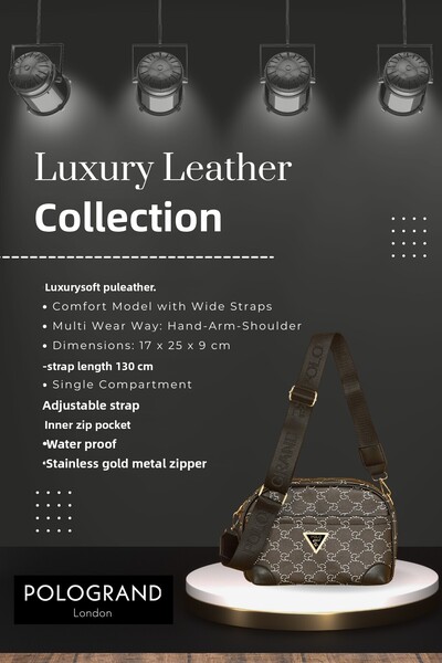 POLOGRAND London Originální dámská stylová taška přes rameno s novým trendy vzorem, luxusní z měkké kůže, pohodlná, se silným křížovým popruhem