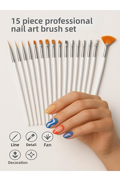 Acarlar Ticaret مجموعة فرش طلاء أكريليك وغواش مكونة من 15 قطعة - للرسم والفن والمكياج والطلاء