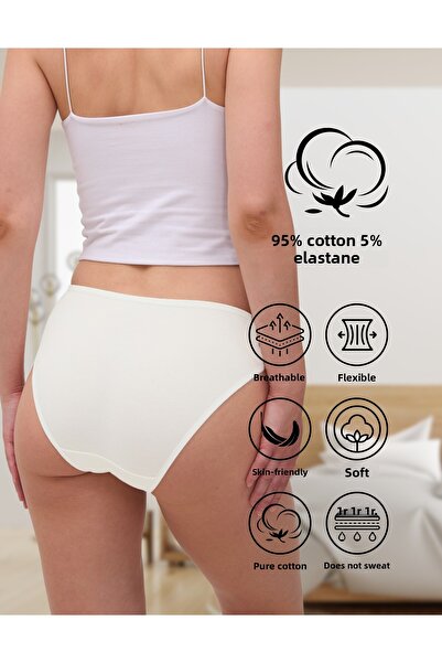 ALYA UNDERWEAR Pachet de 5 chiloți din bumbac colorați Bato Hipster - verde, afumat, piatră, maro, ecru