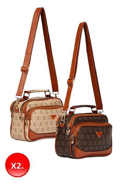 Adelina Bags Γυναικεία τσάντα χεριών και ώμων με σχέδια 2 τεμαχίων