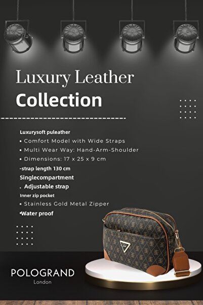 POLOGRAND London Original Women's New Trendy Patterned Luxury Soft Leather Comfortable Thick Cross Strap Stylish Shoulder Bag