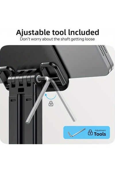 Fibaks حامل تابلت تلسكوبي ذو 4 محاور 360 درجة متوافق مع جميع الأجهزة اللوحية والهواتف