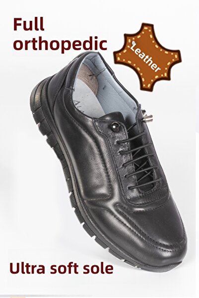 Black Vein Talpă ortopedică completă Pantofi bărbați din piele naturală Panto...
