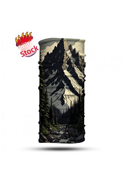 Vwear Mountain Patterned Neck Collar Buff Baf Bandana Hair Band