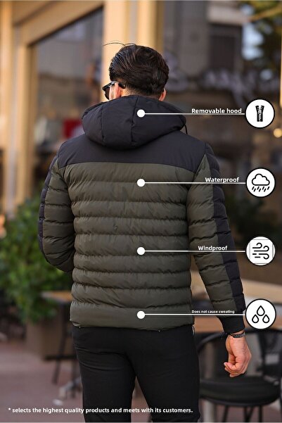 KOCCI Nová sezóna vodě a větru odolná odnímatelná zimní bunda s kapucí