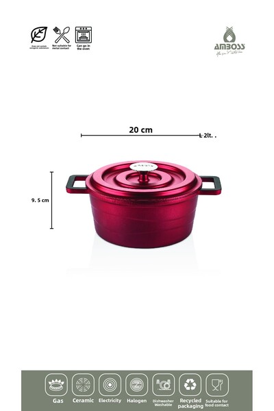 Amboss 7 Piece Copper Cast Pot Set (Red)