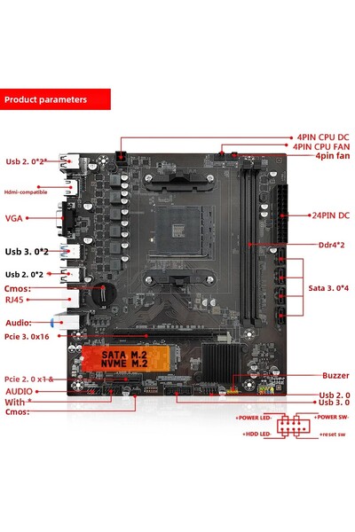 Choice Motherboards MACHINIST B450 Motherboard AMD Processor DDR4 Memory Dual-channel AM4 Mainboard NVME M.