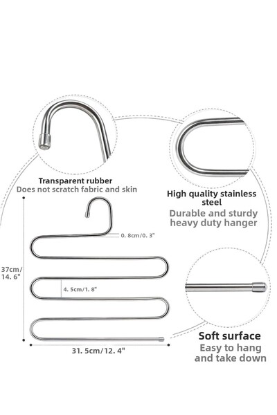 Patulya Aksesuar Μεταλλική κρεμάστρα παντελονιών 5 στρώσεων Κρεμάστρα ρούχων για ρούχα Κασκόλ Μαντήλι Πετσέτα γραβάτα ντουλάπα Organizer