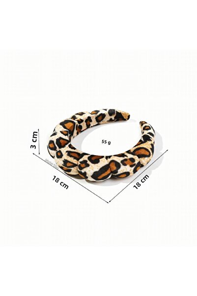 GÜLPEŞE Leopard Makeup Headband - Spa Headband a Face Care Band s nadýchanou houbou