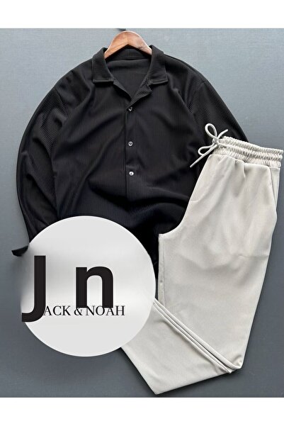 ALİ.COM 2025 New Season Ottoman Rubberized Lycra Stretchy Fabric Shirt Pants Set