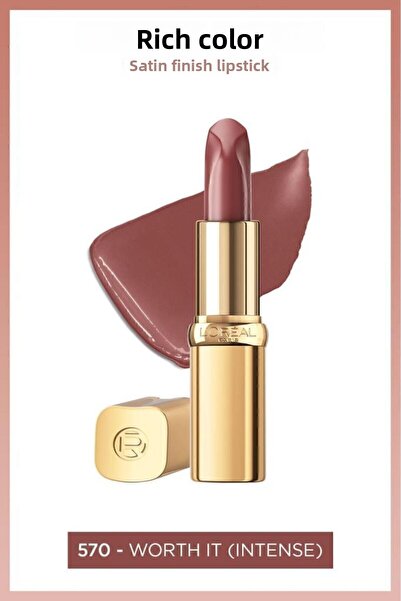 L'Oreal Paris أحمر شفاه كولور ريتش ساتان - 570 وورث إت (كثيف)