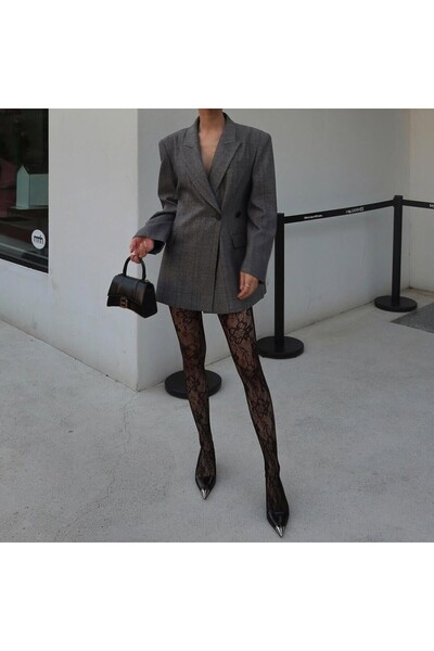 MATHILDA Dámské punčochové kalhoty s květinovým vzorem