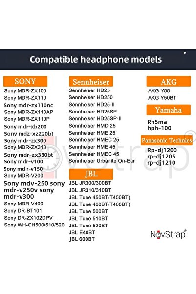 NovStrap Headphone Pad Sponge Compatible with Jbl Tune T500Bt 510Bt 520Bt T560Bt T600 T450 460 Jr300 310 T250