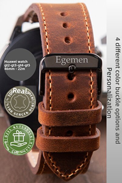 vagave سوار ساعة هواوي الجلدي Gt6 Gt5 Pro Gt4 Gt3 Gt2 Active مقاس 46 ملم متوا...