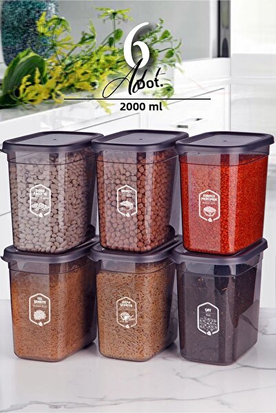 Kitchen Life طقم حاوية تخزين مستطيلة من مولي مكونة من 6 قطع سعة 2000 مل - طقم متعدد الاستخدام بسعة 2 لتر مع غطاء