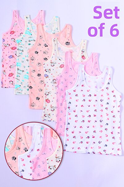 DK İÇ GİYİM Κοριτσίστικο μονόχρωμο με μοτίβο με χοντρό λουράκι; Σετ 6