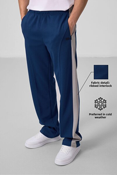 TOMMY LIFE Ανδρικό παντελόνι Palazzo με υφή επιφάνειας Κοινοβούλιου - 82171