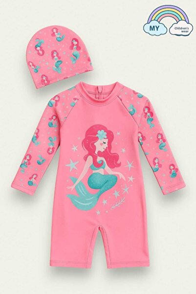 My Kids Wear Set costum de baie pentru fete cu mâneci lungi și fermoar 3 -10 ...