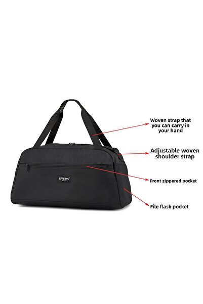 D'VERS Unisex Black 2 Compartment Daily Fitness and Sports Bag - Portable Hand and Shoulder Bag