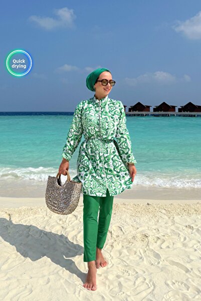Ka Hijab Sea Full Covered 2-Piece Hijab Swimsuit - Green