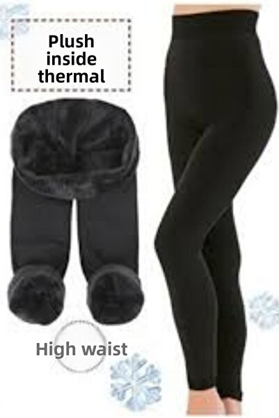 FİT1BEDEN Colanți de pluș de damă cu talie înaltă, iarnă, termici, pentru femei