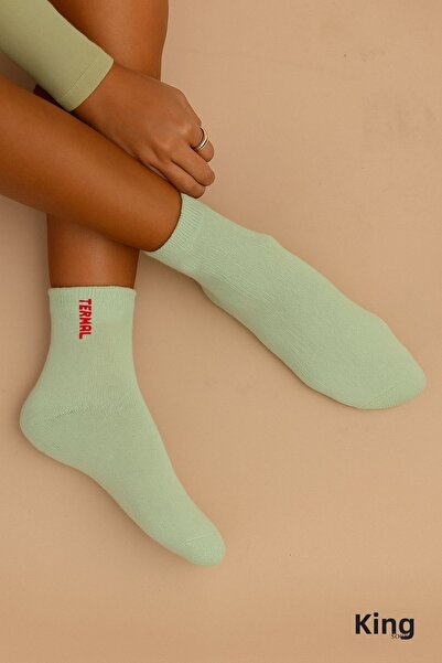 KRAL SOCKS Дамски чорапи 5 чифта цветни термични хавлиени зимни чорапи (отпиващи топлина)