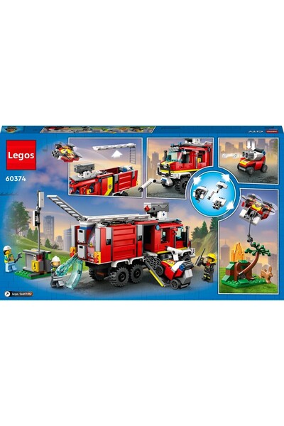 LEGO ®   City Fire Brigade Command Truck 60374 - 7+ Creative Toy Building Set (502P)