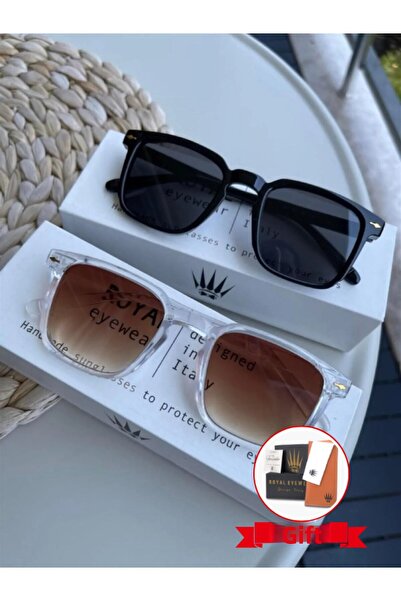 WATCHOFROYAL نظارات شمسية كلاسيكية للنساء - أسود شفاف، نظارات شمسية للرجال UV...