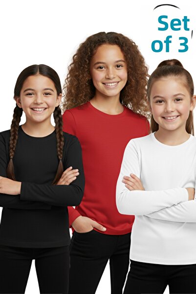 TWOO KİDS Detské tričko s dlhým rukávom - Dievčenská súprava 3 ks pre chlapco...