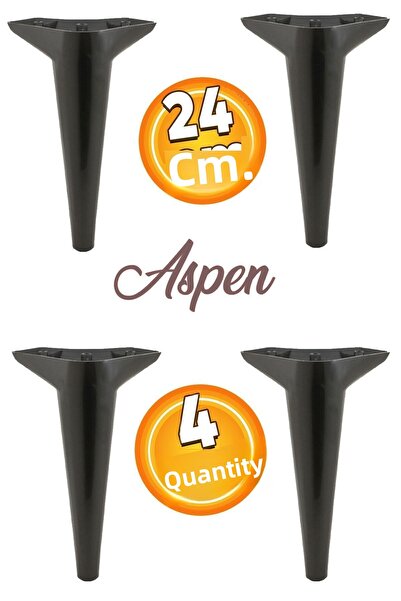 Badem10 Aspen Mobilier de lux Canapea Fotoliu Unitate TV Consolă Picior Picioare 24 Cm Picior Negru (4 BUC.)