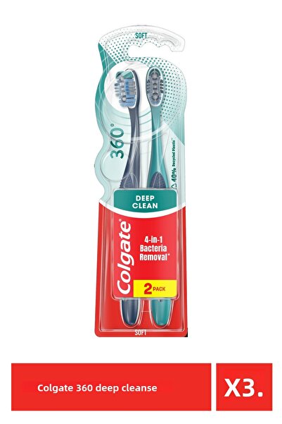 Colgate Οδοντόβουρτσα 360 Βαθύς Καθαρισμός 1 τεμάχιο x 3 τεμάχια