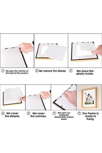 Nobbystar Wooden 14X14Cm Pola Square Photo Frame with Adhesive Removable Mat - Pack of 9