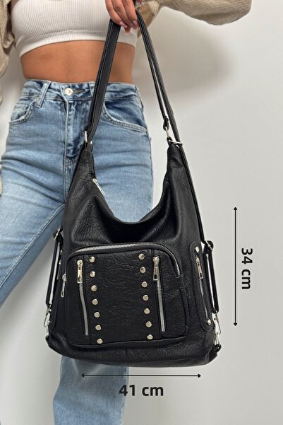 KIRASE نموذج جديد فضفاض ذو جودة عالية من الجلد الناعم مع جيوب جانبية حجرية مت...