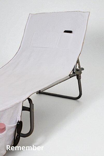 Anılsan 100% Cotton Sunbed Towel White 60X180 cm - Quick Dry Beach and Pool Towel