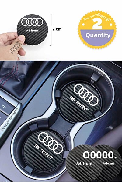 Kocamın Tasarımı قاعدة أكواب للسيارة من الكربون الأسود المتوافقة مع Audi A6