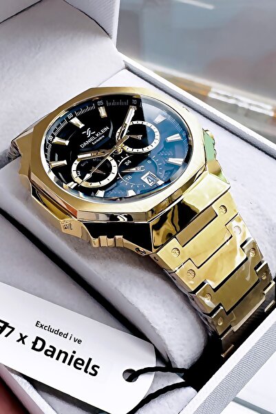 Daniel Klein Exclusive Men's Wristwatch Waterproof Stainless Gold Color Steel Band - Gift Bracelet Dke2143C6