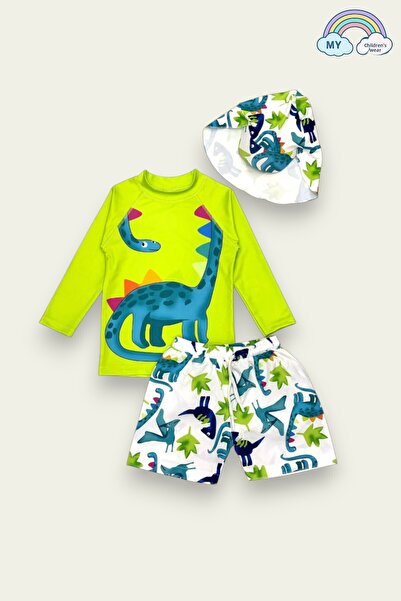 My Kids Wear Σετ μαγιό με μοτίβο με καπό αντηλιακής προστασίας