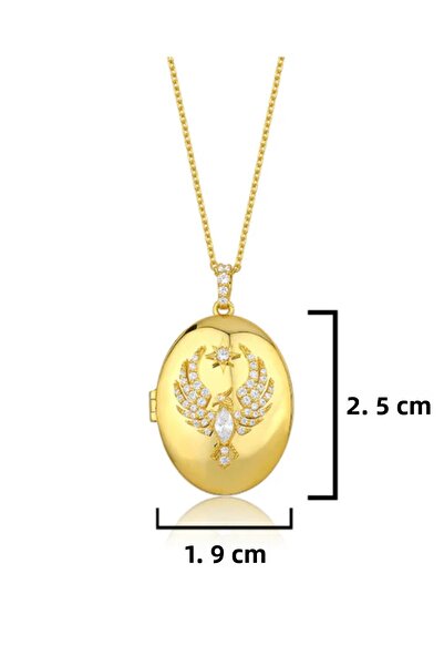Ervalina Phoenix Necklace - Zircon Stone, Openable, Gold Color, Far City Alya Steel, Special Day